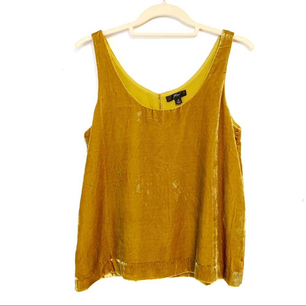 J. CREW Gold Velvet Holiday Tank